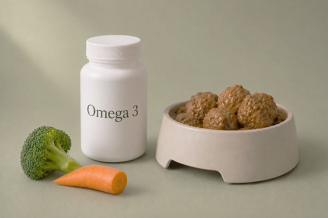 Ciotola di crocchette per cani con Omega 3