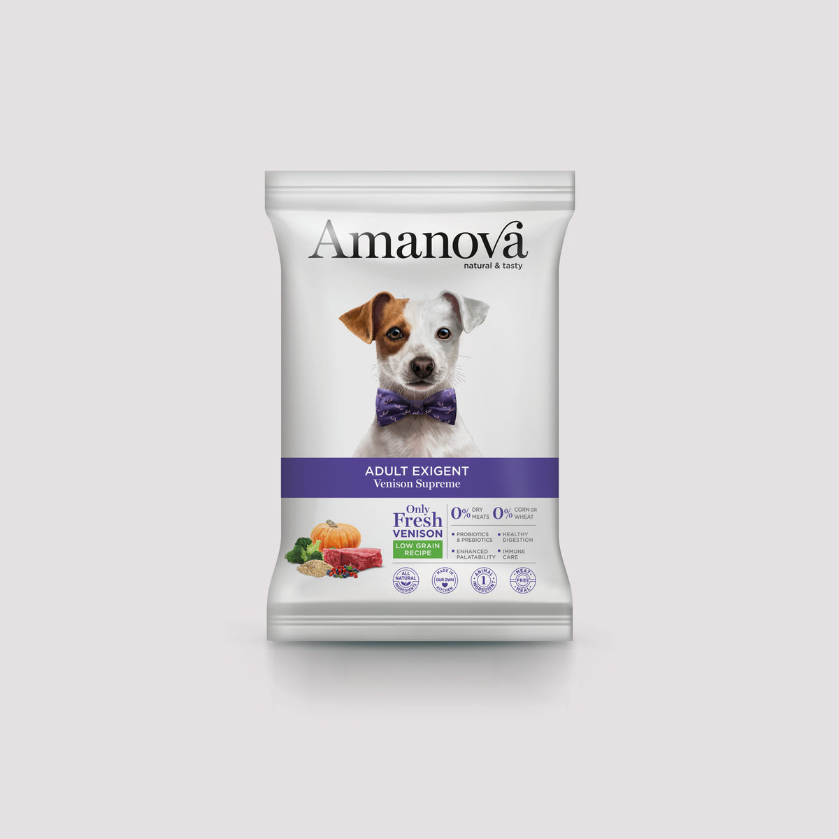 100g sample Amanova Adult Exigent with venison for dogs