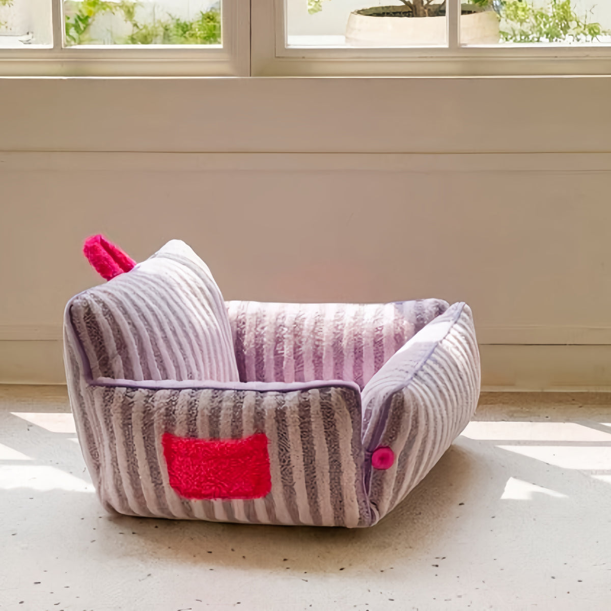 Sofa purple stripes