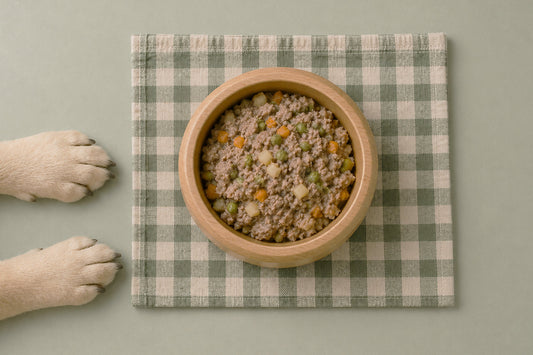 Plato con comida casera natural y equilibrada para perro
