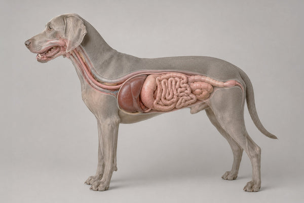 Perro comiendo pienso saludable en su comedero