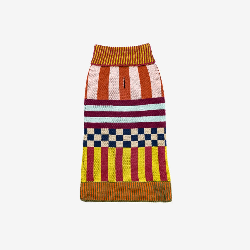 Pattern Patch Dog Sweater marron