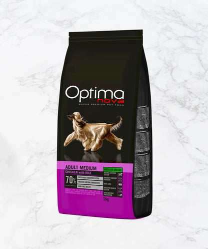 Optimanova Adult Medium Chicken and Rice for medium breed dogs