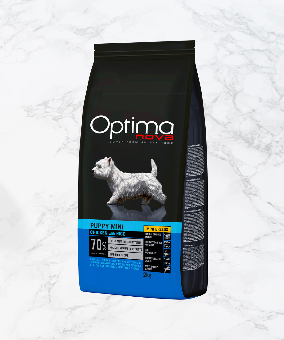 Optimanova Puppy Mini kip en rijst voor groeiende kleine honden