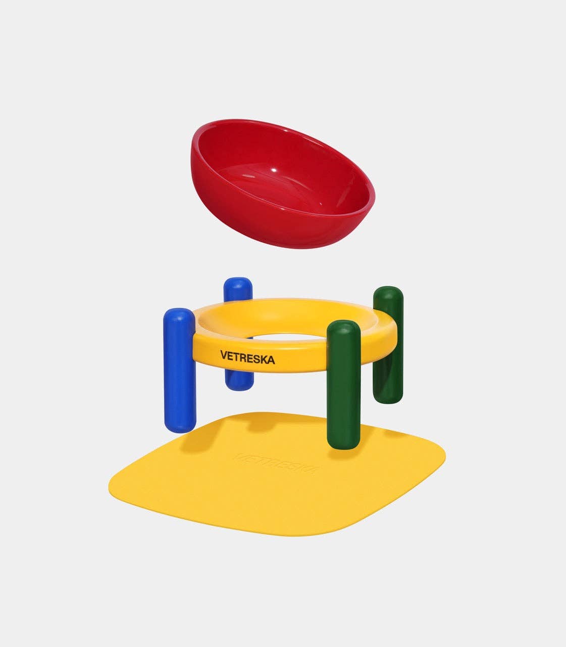 Chroma Ceramic Pet Bowl & Mat Set - comedouro