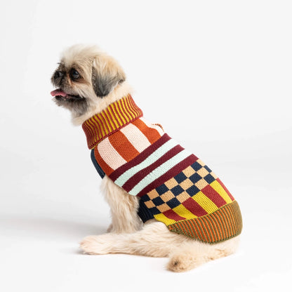Pattern Patch Dog Sweater marron