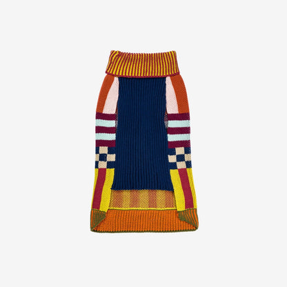 Pattern Patch Dog Sweater marron