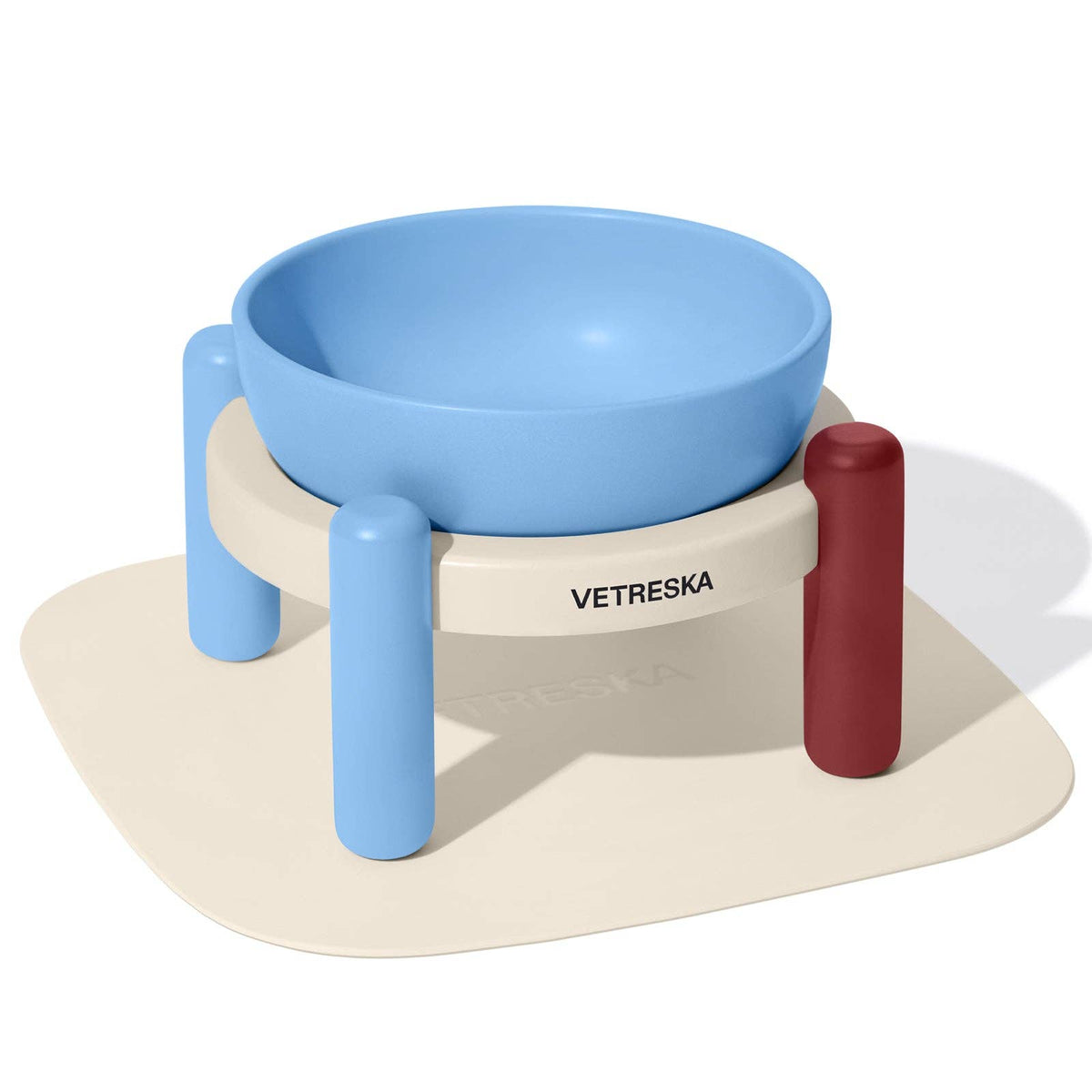 Mist & Merlot Ceramic Pet Bowl & Mat Set