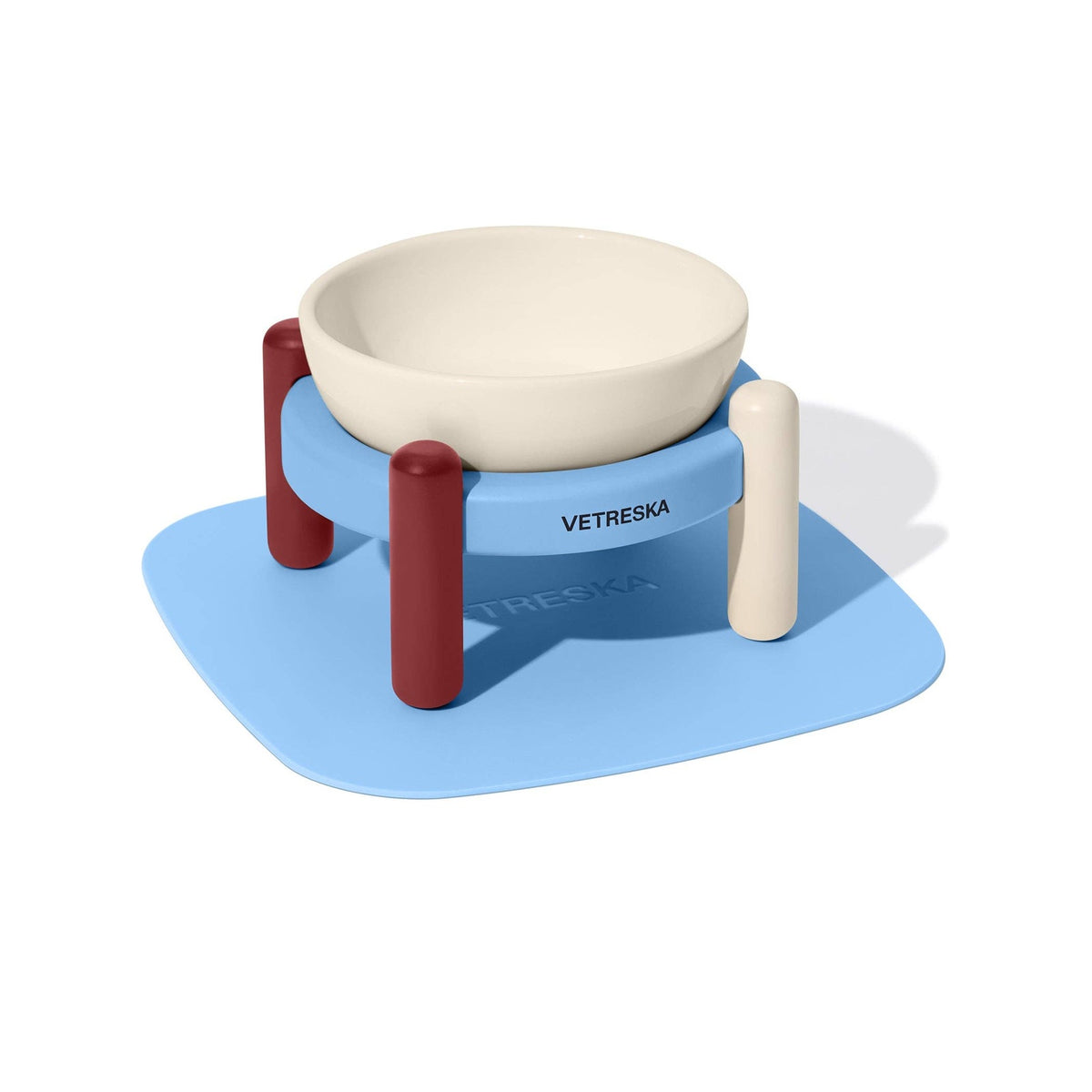 Mist & Merlot Ceramic Pet Bowl & Mat Set