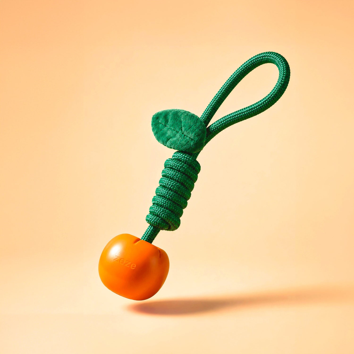 Mandarine Chew dog toy shaped like mandarin with rope