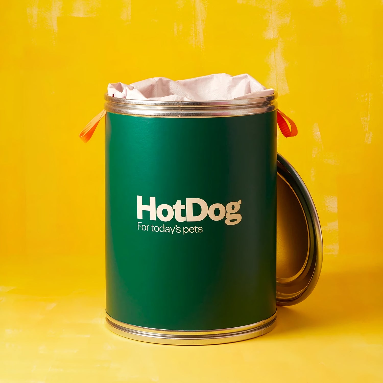 HotDog Futter-Lagerbehälter mit Griffen und wasserfestem Anstrich