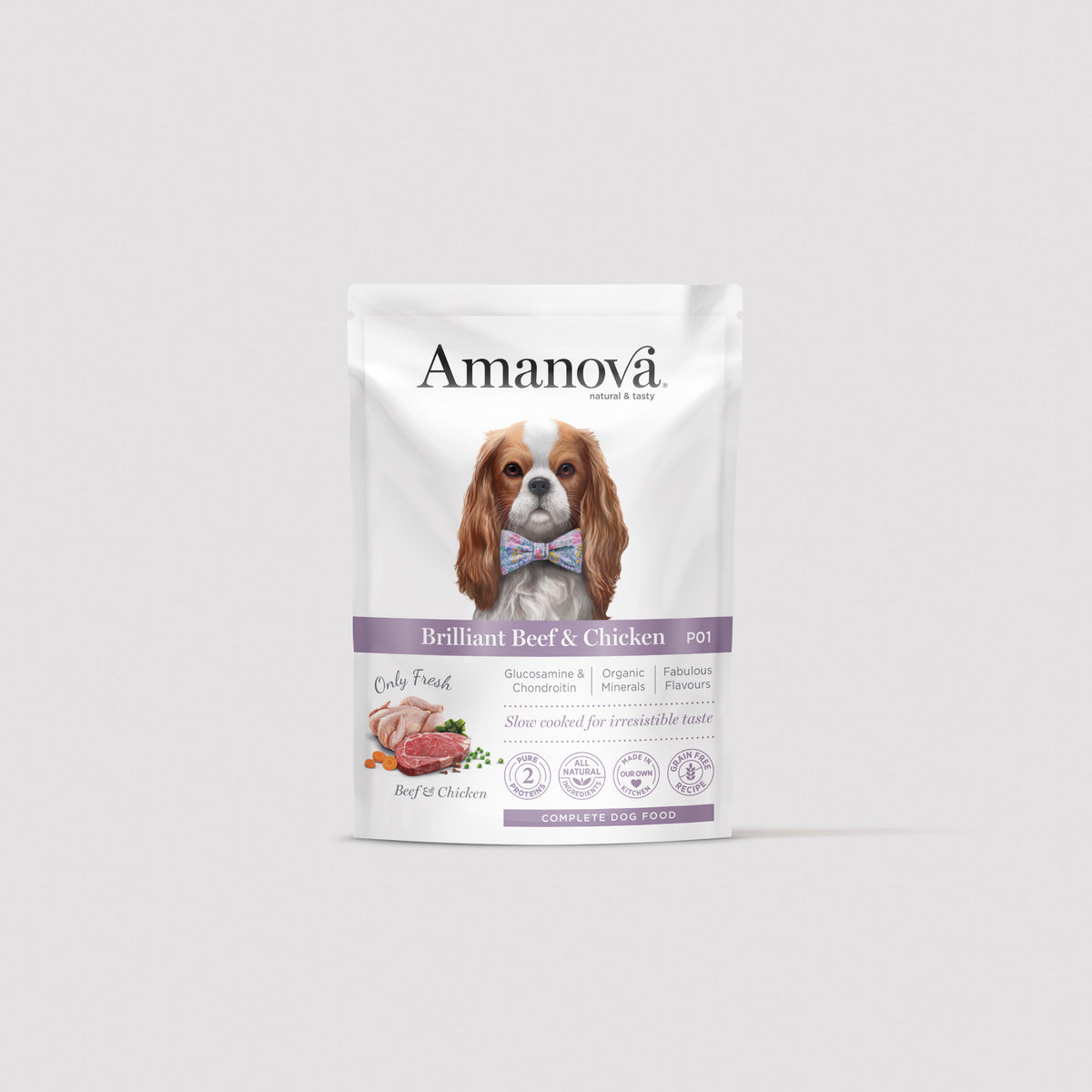 Bolsa de pienso Amanova P01 Adult Dog con ternera y pollo sin granos