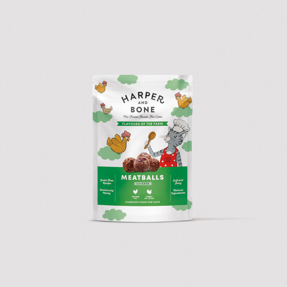 Harper & Bone Flavours of the Farm cat meatballs product box