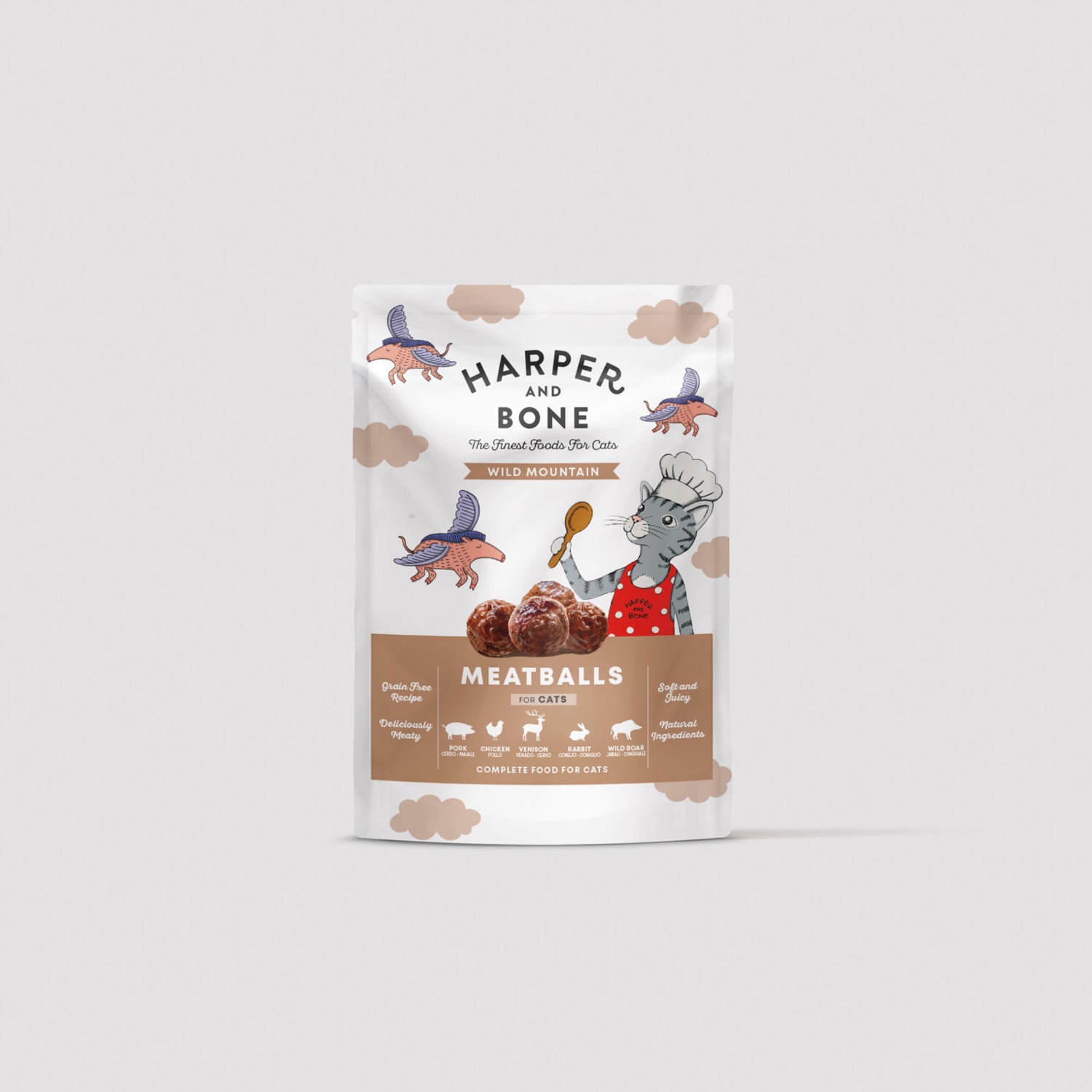 Albóndigas Wild Mountain Harper & Bone para gatos con ingredientes gourmet
