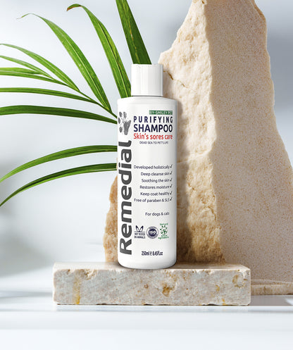 Smiley pet purifying shampoo bottle for pets with problem skin