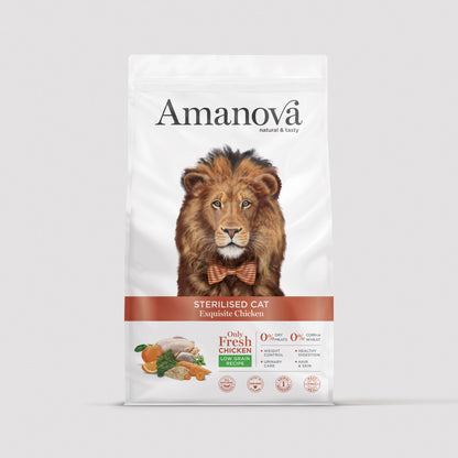 Bolsa de pienso Amanova Sterilised Cat Exquisite Chicken para gatos esterilizados