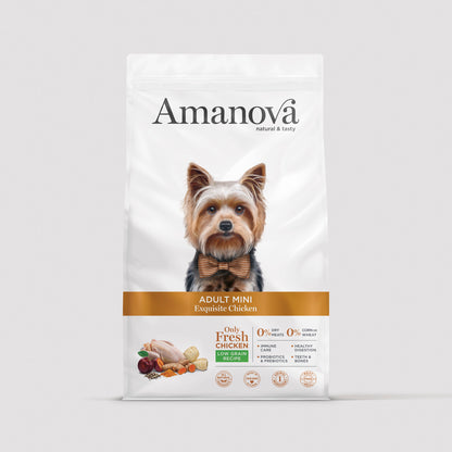 Bolsa de pienso Amanova Adult Mini Exquisite Chicken para perros pequeños