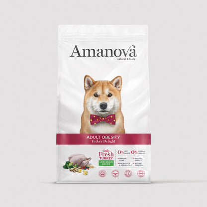 Amanova Adult Obesity Turkey Delight ração para cães