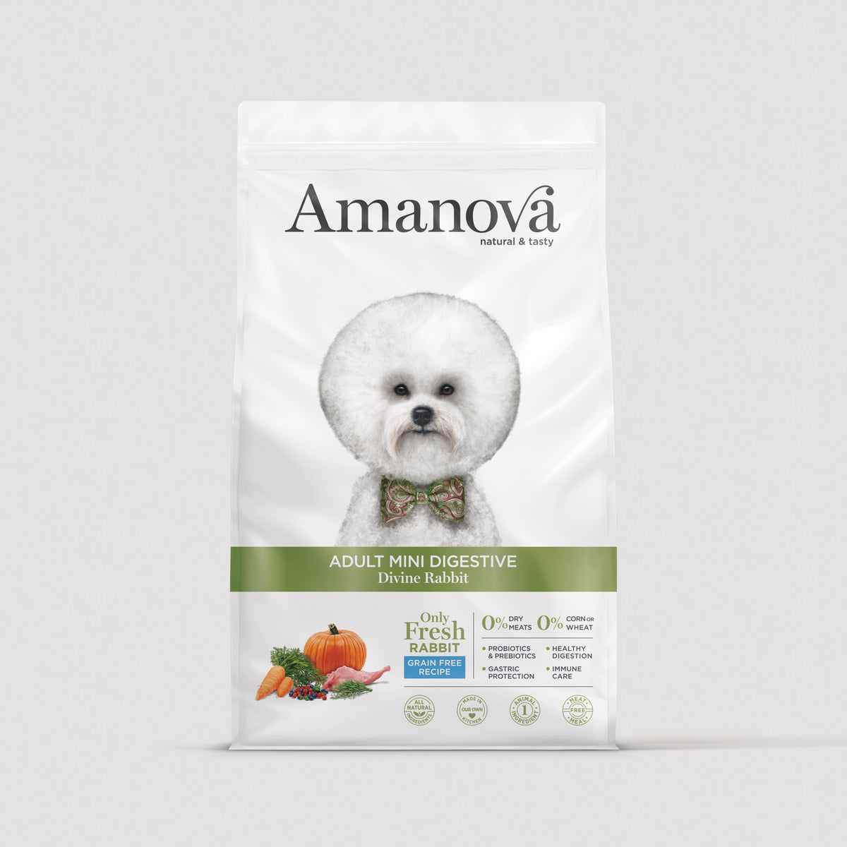 Bolsa de pienso Amanova Adult Mini Digestive Divine Rabbit para perros pequeños