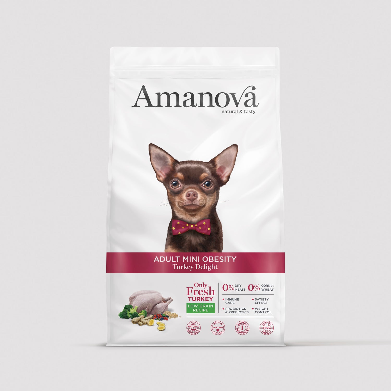 Amanova Adult Mini Obesity hypoallergenic low fat with fresh turkey for small dogs