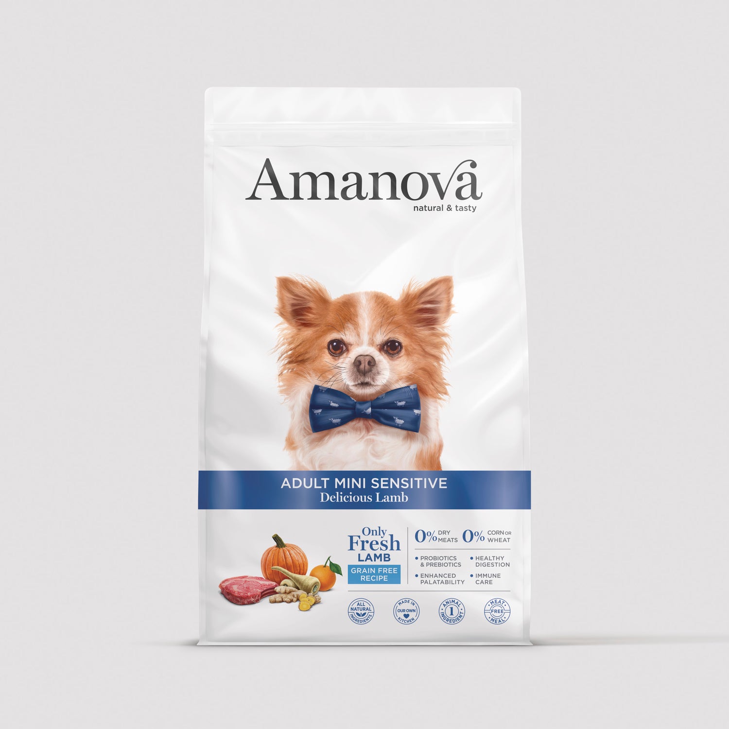 Amanova Adult Mini Sensitive com cordeiro para cães pequenos sensíveis