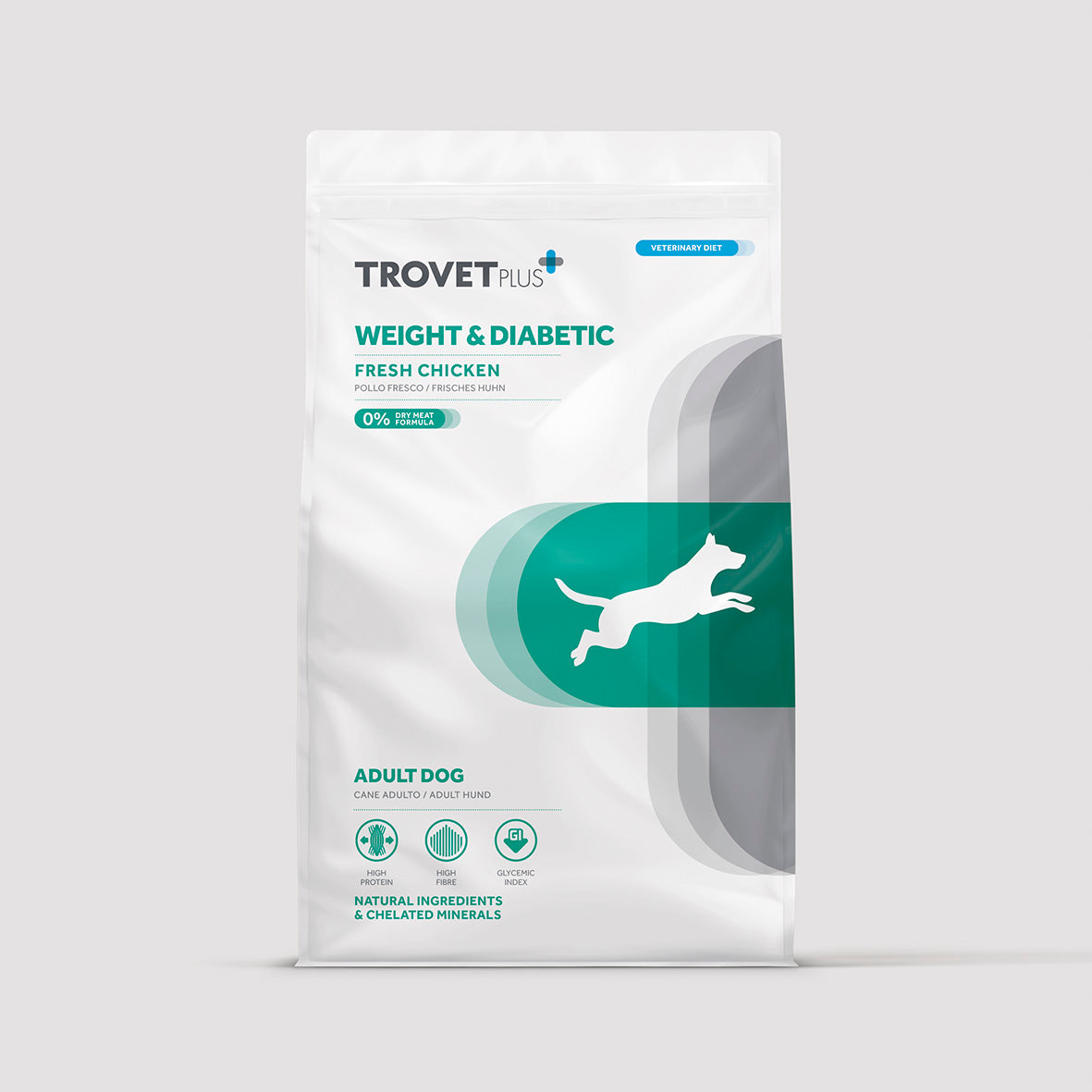 Trovetplus Weight & Diabetic diet food bag for adult dogs