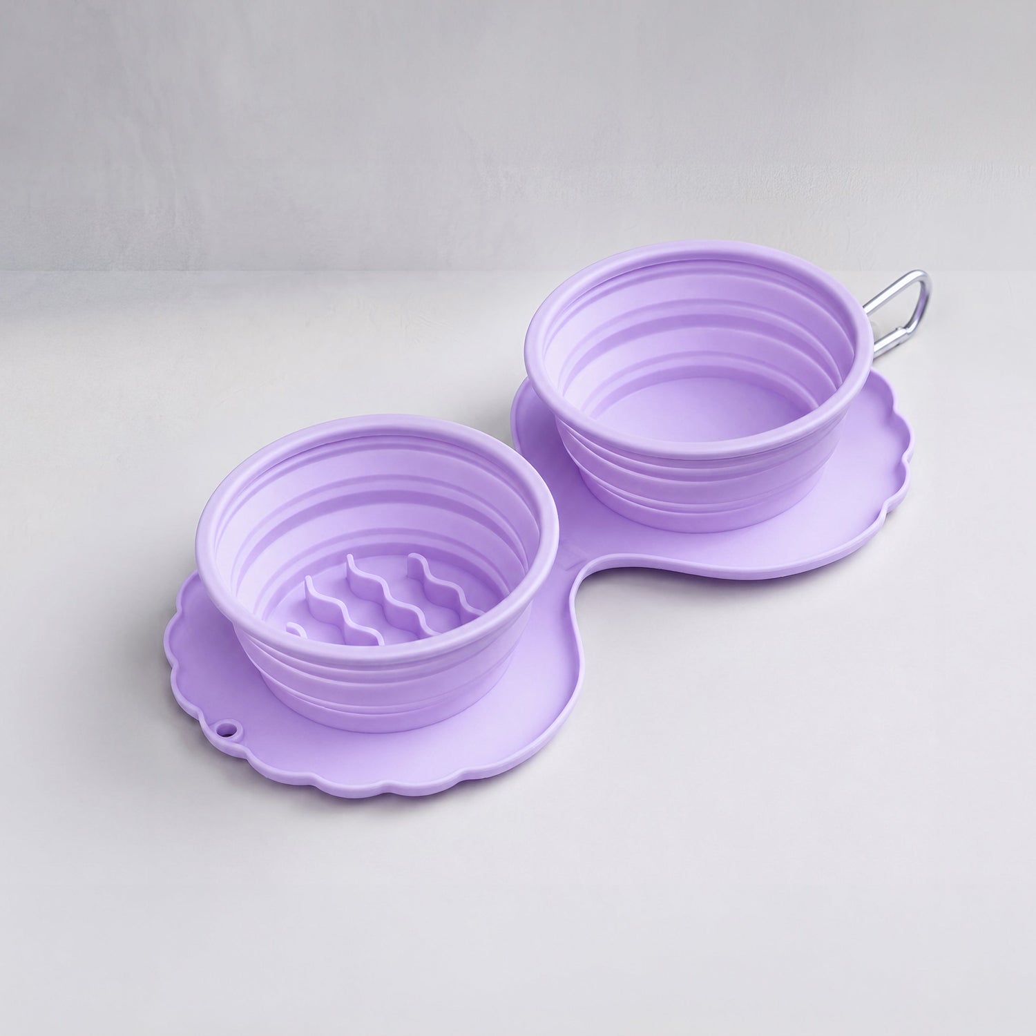 Gamelle double pliante Collapsible Double Bowl Zeze violet portable