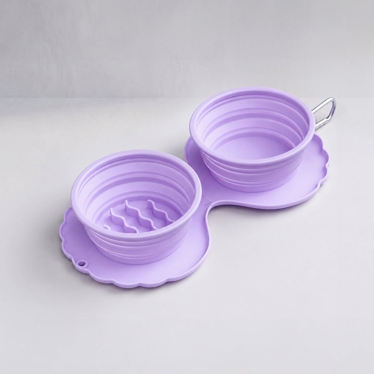 Gamelle double pliante Collapsible Double Bowl Zeze violet portable
