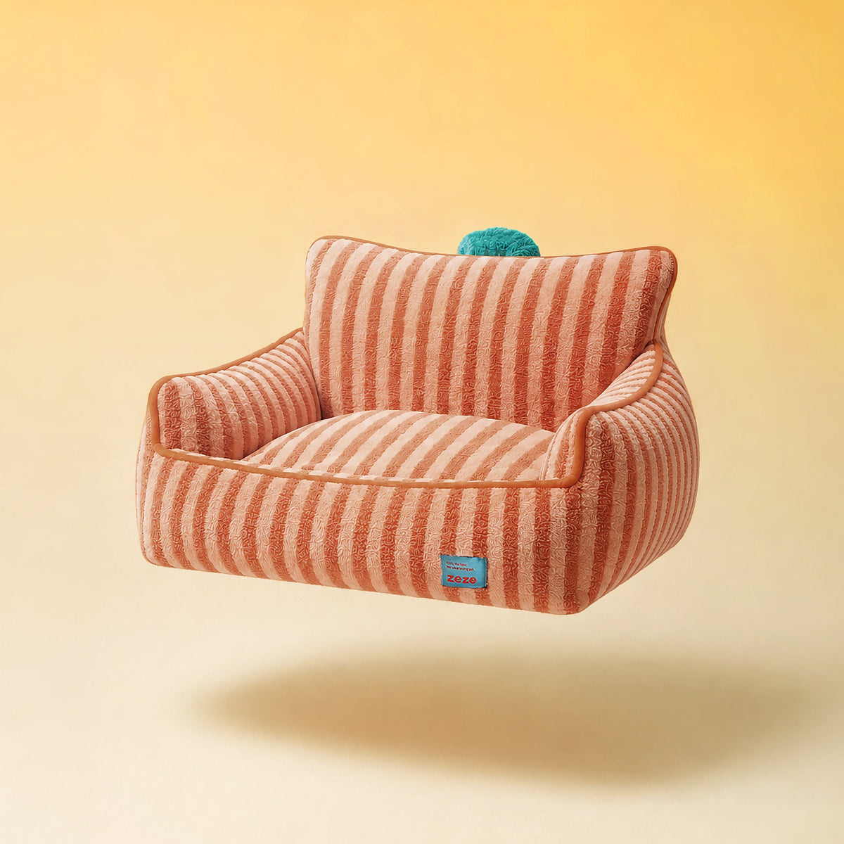 Zeze Stripes sofa orange striped elevated pets