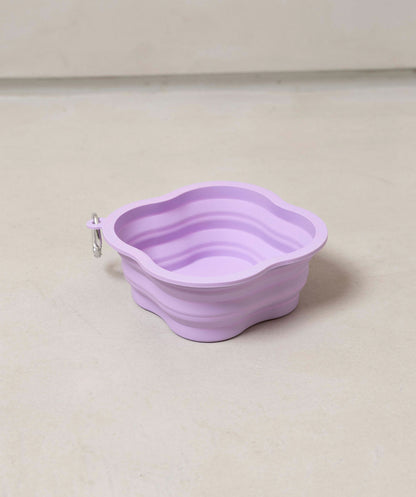 Onlyfresh portable bowl for pets, collapsible pink and white design