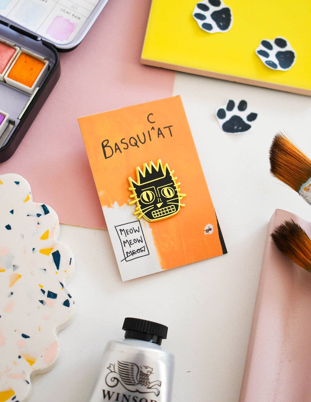 BasquiCAT Cat Artist Pin