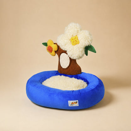 Zeze Sunny Flower Tree cat bed with flower design for cats