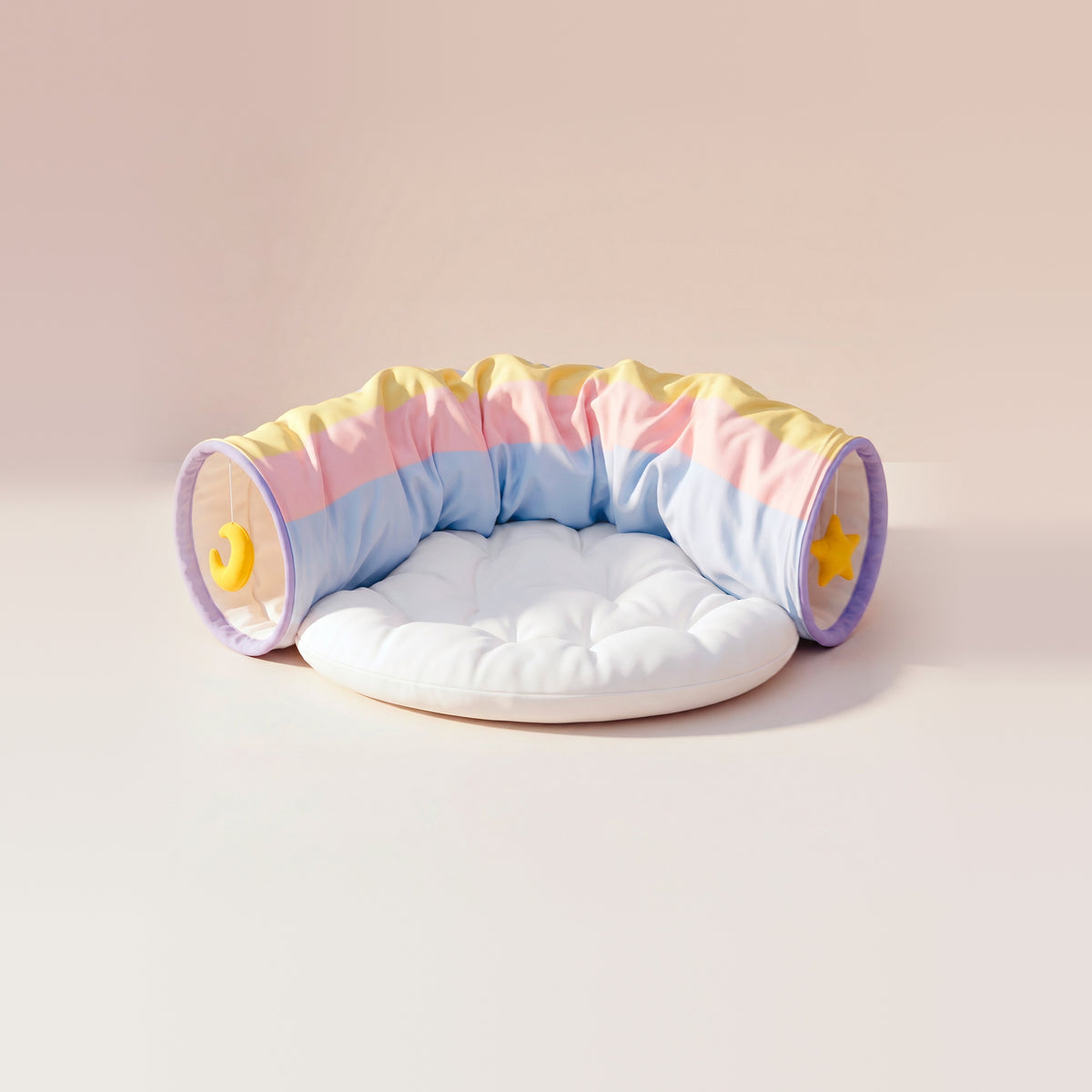 Túnel-cama Zeze Rainbow Dream Tunnel multicolor para jogo e repouso gatos