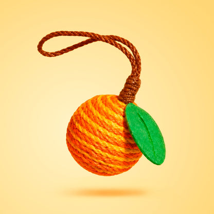 Giocattolo Orange Rope Scratch Ball di Zeze per gatti a forma di arancia con corda